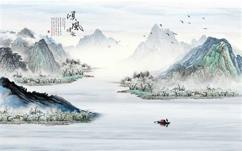 順風順水的意思 中國山水畫